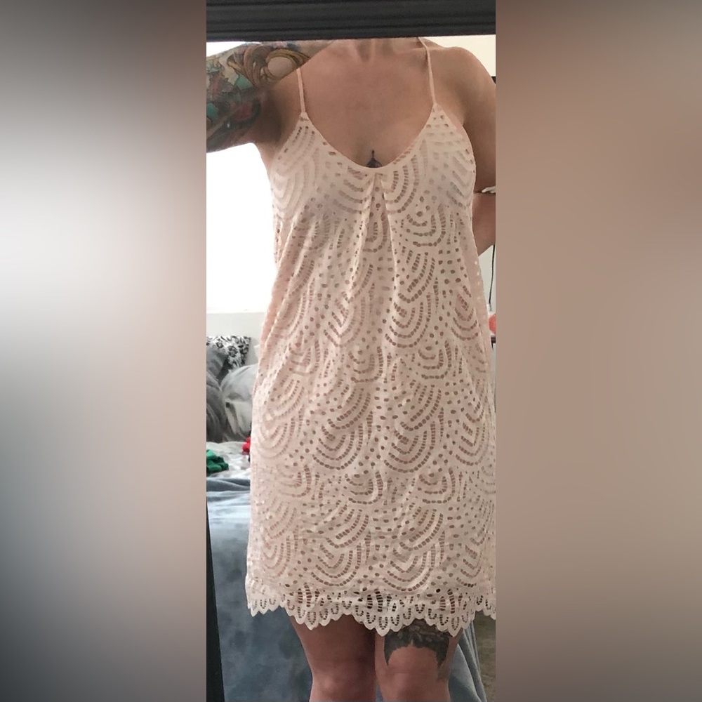 Pastel pink lace dress